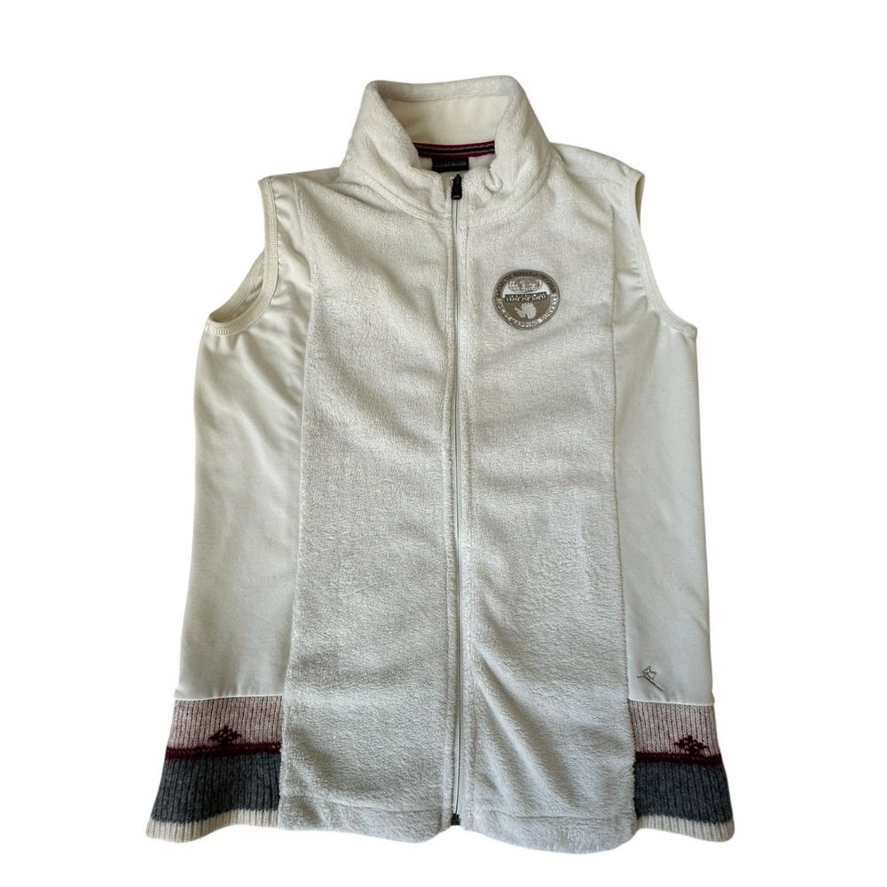 Napapijri Vest Women's Large Fleece Full Zip Embroidered Antarctica Patch